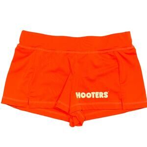 Hooters Orange Staff Waitress Spandex Booty Shorts Size XS